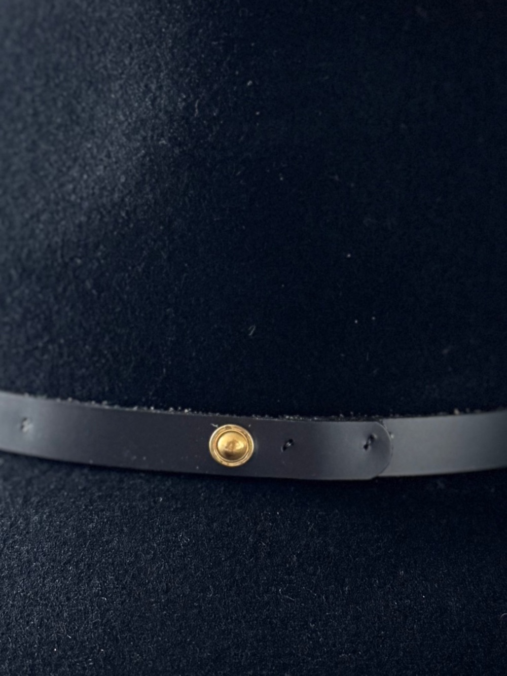 Rag & Bone Black Wool Fedora with Leather Band - Picture 2 of 3